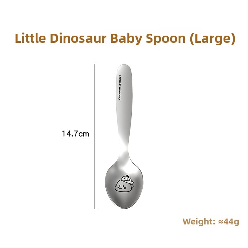 Dječji pribor: žlica i vilica od 304 nehrđajućeg čelika, cartoon uzorak životinja, mogućnost prilagodbe