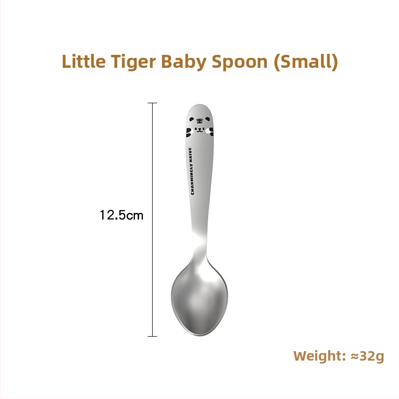 Dječji pribor: žlica i vilica od 304 nehrđajućeg čelika, cartoon uzorak životinja, mogućnost prilagodbe