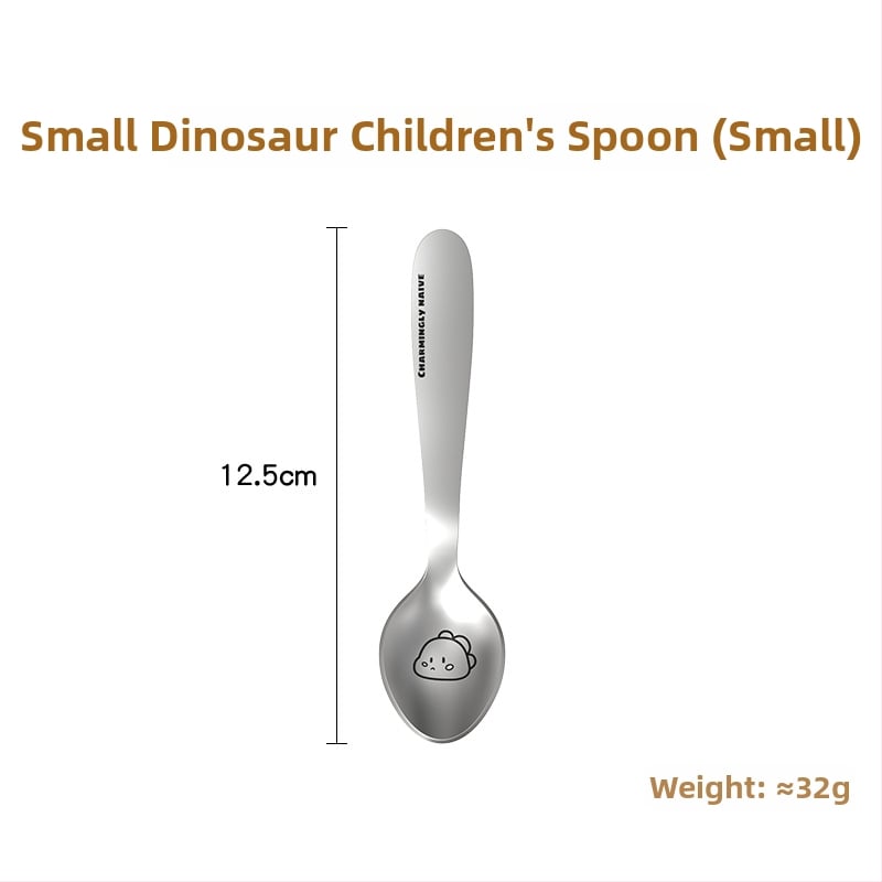 Dječji pribor: žlica i vilica od 304 nehrđajućeg čelika, cartoon uzorak životinja, mogućnost prilagodbe