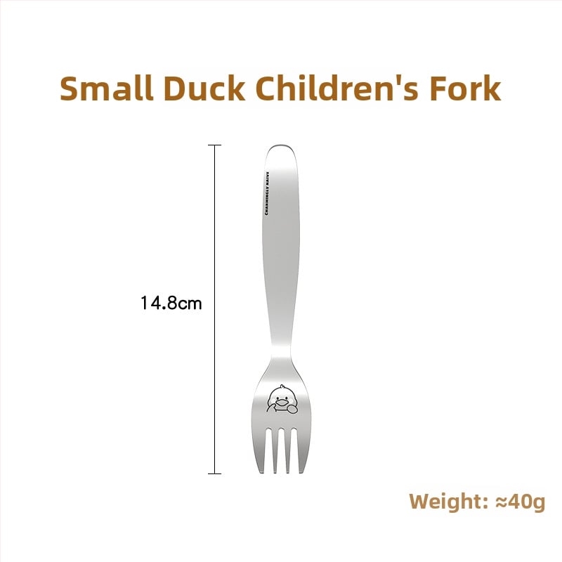 Dječji pribor: žlica i vilica od 304 nehrđajućeg čelika, cartoon uzorak životinja, mogućnost prilagodbe