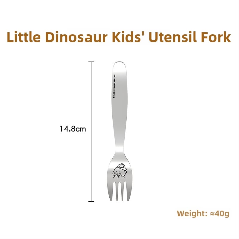 Dječji pribor: žlica i vilica od 304 nehrđajućeg čelika, cartoon uzorak životinja, mogućnost prilagodbe