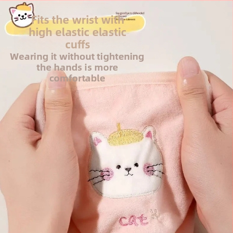 Bērnu pūkaini roku lakati ar karikatūras motīvu, pret netīrumiem ziemai, vecuma grupai 1–8 gadi