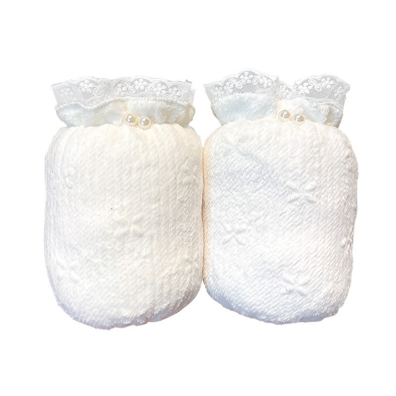 Bērnu plaukstas aizsargi ar mežģīnēm rudens–ziemas sezonai (Pret netīrumiem; Rudens/Ziema; Vecuma grupa 0–8 gadi; Raksts: Vienkrāsains; Zīmols Friendly)