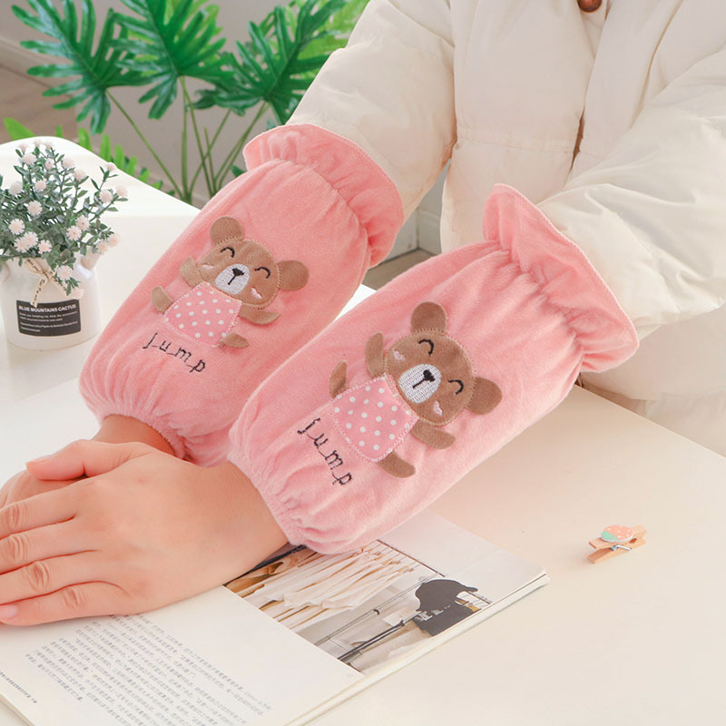 Unisex flanelni rukavi za zaštitu s izvezom crtani uzorak, topli za zimu, proljeće i jesen