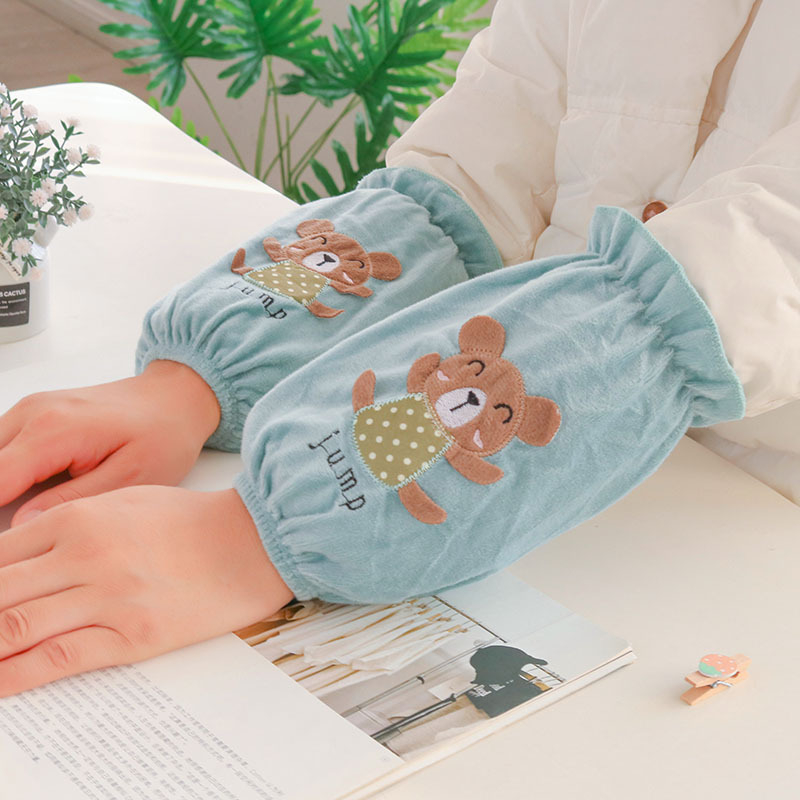 Unisex flanelni rukavi za zaštitu s izvezom crtani uzorak, topli za zimu, proljeće i jesen