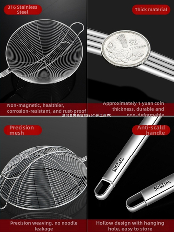 316L nehrđajući čelik, prehrambene kvalitete za goveći hot pot, kućna upotreba, otporan na visoke temperature, držač od nehrđajućeg čelika