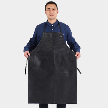 Δερμάτινη ποδιά χωρίς μανίκια, αδιάβροχη και ανθεκτική στο λάδι, μοντέρνο και απλό στυλ, μονόχρωμο σχέδιο