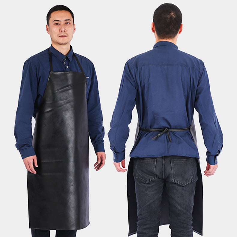 Δερμάτινη ποδιά χωρίς μανίκια, αδιάβροχη και ανθεκτική στο λάδι, μοντέρνο και απλό στυλ, μονόχρωμο σχέδιο