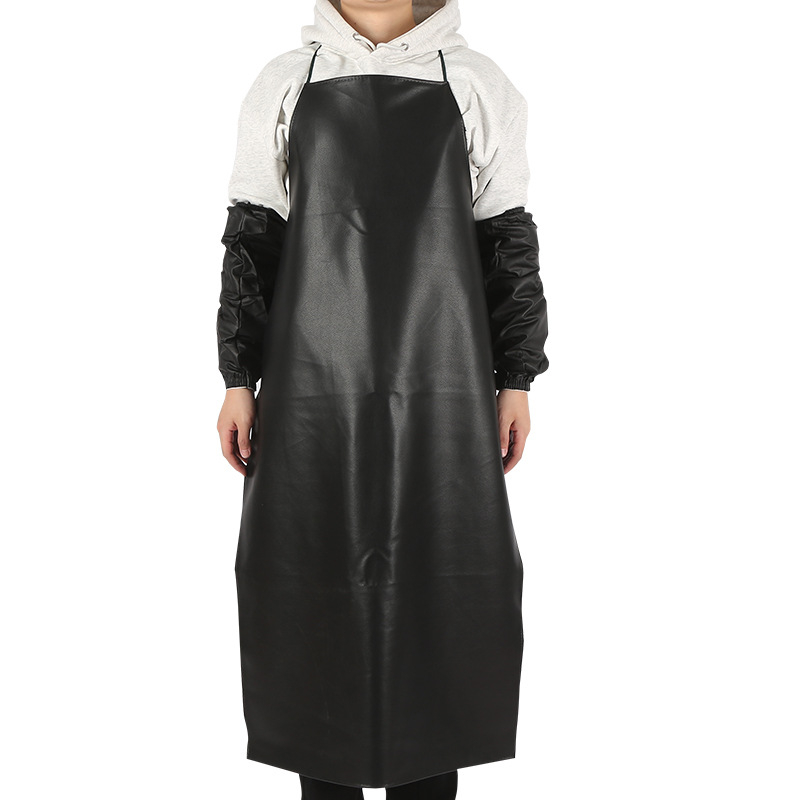 Δερμάτινη ποδιά χωρίς μανίκια, αδιάβροχη και ανθεκτική στο λάδι, μοντέρνο και απλό στυλ, μονόχρωμο σχέδιο