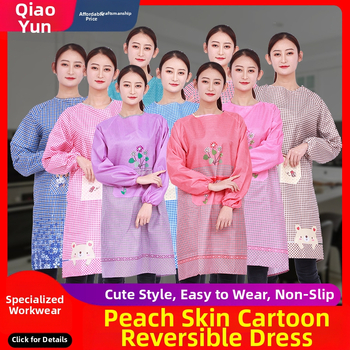 Ποδιά Cox Man με μανίκια – αντιλερωτικό βελούδινο ύφασμα με υφή ροδάκινου, μοτίβο Καρτούν/Ανίμε