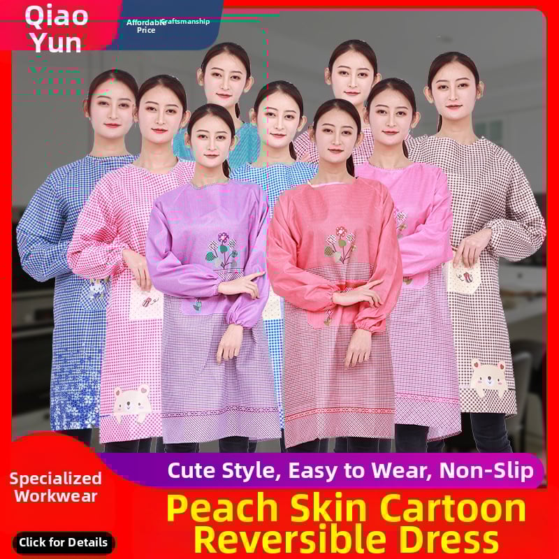 Ποδιά Cox Man με μανίκια – αντιλερωτικό βελούδινο ύφασμα με υφή ροδάκινου, μοτίβο Καρτούν/Ανίμε