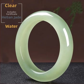 Originálny Xinjiang Hetian jade náramok pre ženy — prírodný Hetian jade, kruhový pásikový dizajn