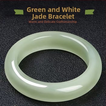 Originálny Xinjiang Hetian jade náramok pre ženy — prírodný Hetian jade, kruhový pásikový dizajn