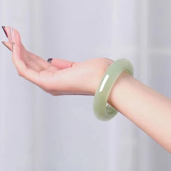 Originálny Xinjiang Hetian jade náramok pre ženy — prírodný Hetian jade, kruhový pásikový dizajn
