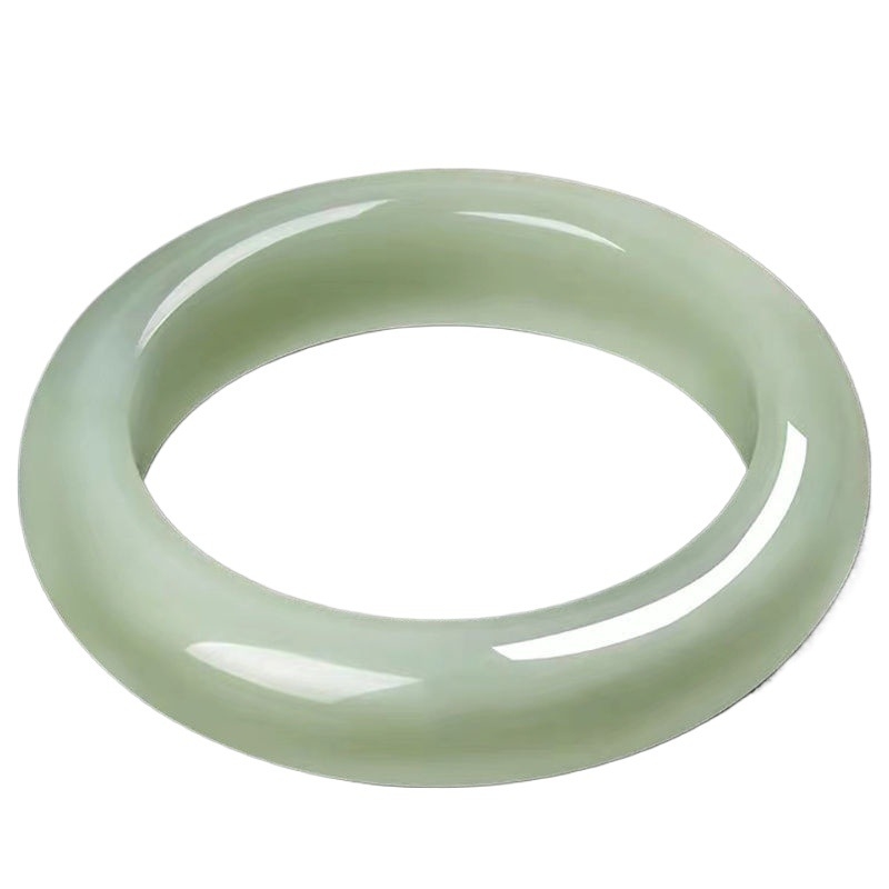 Originálny Xinjiang Hetian jade náramok pre ženy — prírodný Hetian jade, kruhový pásikový dizajn