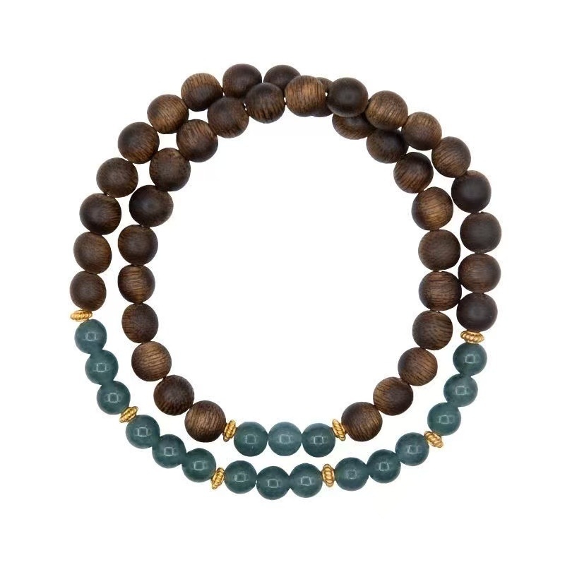 Fából készült karkötő, kézzel készített, uniszex, pásztor-stílusú, virág és rombusz formájú, ékszer a kézre