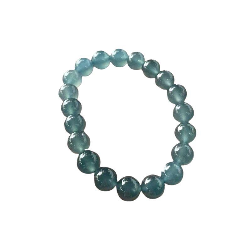 Kézzel készített jadeit golyós karkötő geometriai dizájnnal