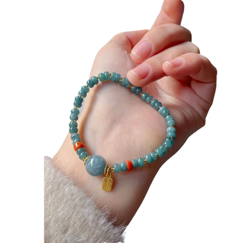 Jáde lemez gyöngy karkötő, kézzel készített, uniszex, kínai stílus, geometriai dizájn