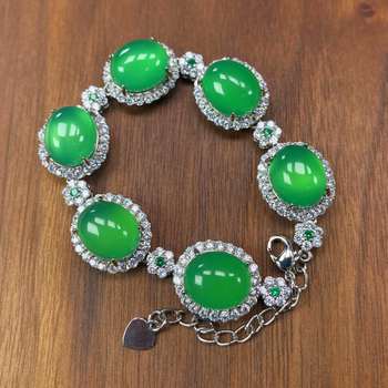 Női achát karkötő gyémántbeültetéssel