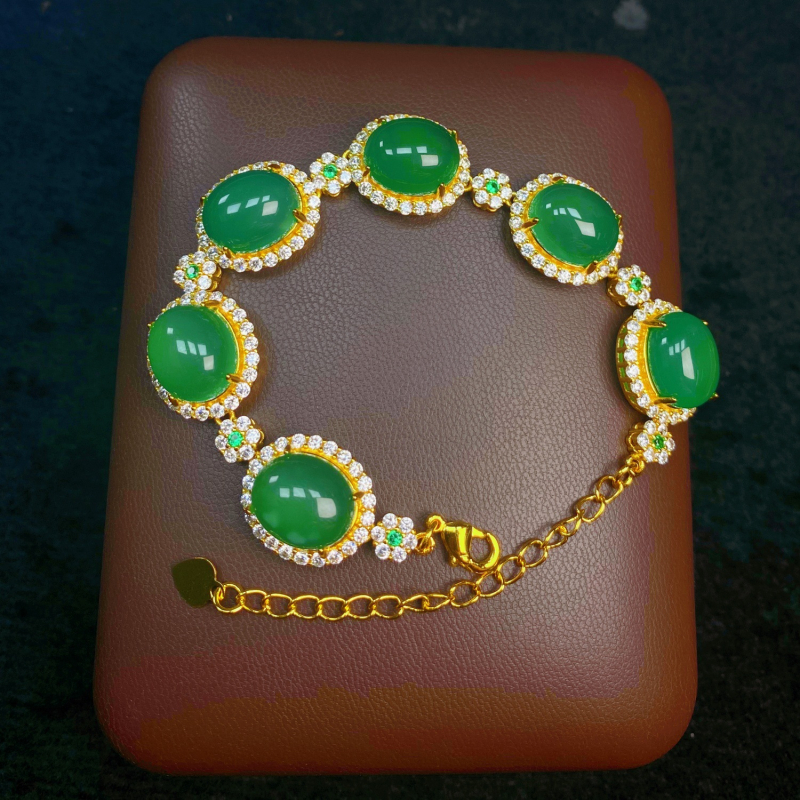 Női achát karkötő gyémántbeültetéssel