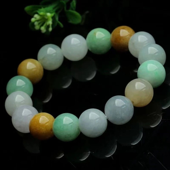 Természetes jadeit karkötő, 12 gyöngy, aranybeültetéssel, kézzel készített, uniszex, gyűjteményes