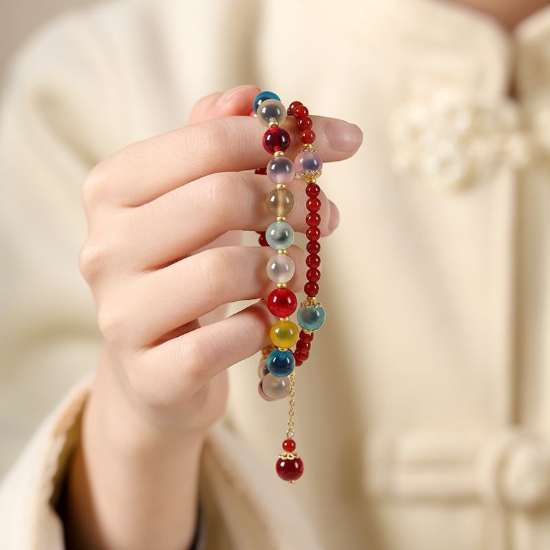 Narukvica Candy Agate s dijamantnom ugradnjom, leden-tip, oblik životinje/zodijak, književno-umjetnički stil