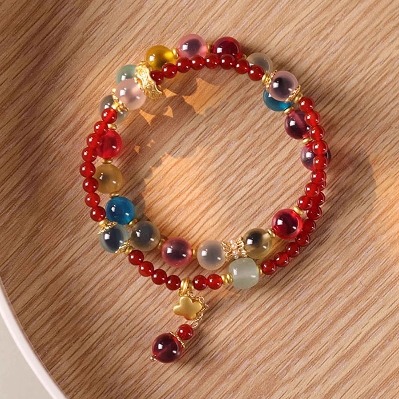 Narukvica Candy Agate s dijamantnom ugradnjom, leden-tip, oblik životinje/zodijak, književno-umjetnički stil