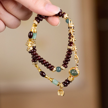 Jadeitový náramok, pozlátený, unisex retro štýl doplnok na ruku, model QSZTL462X679