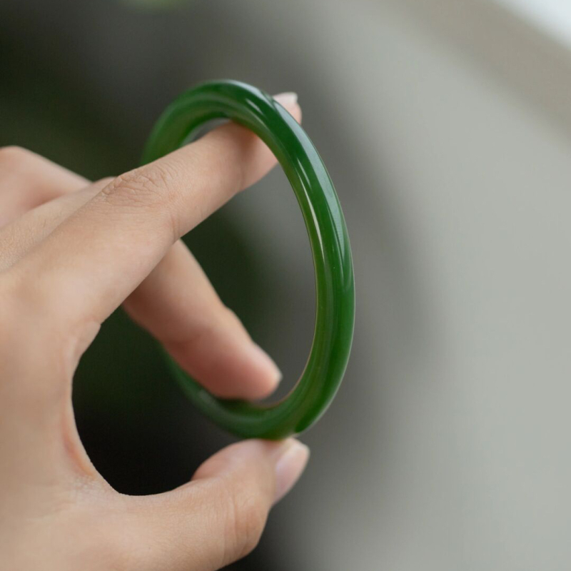 Ženski narukvica od Hetian jade — Ručno rađeno, Hetian jade, 30 g, Proljeće 2024, Brand: Chuzhai