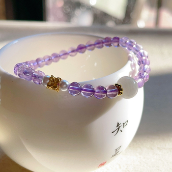 ametiszt karkötő, kézzel készített, nőknek, koreai stílus, friss és édes, 2024 tavasz, kézhez illő kiegészítő