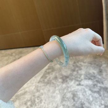 Nefritna narukvica, pozlaćena, ručno izrađena, geometrijski oblik, uski traka, motiv lebdećih cvjetova