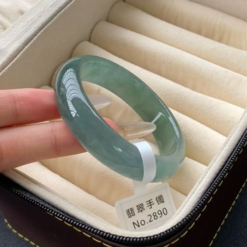 Narukvica od nefrita Ice-Type, Grade-6 Jade, Ručno izrađena, Plutajući cvjetni uzorak, Unisex