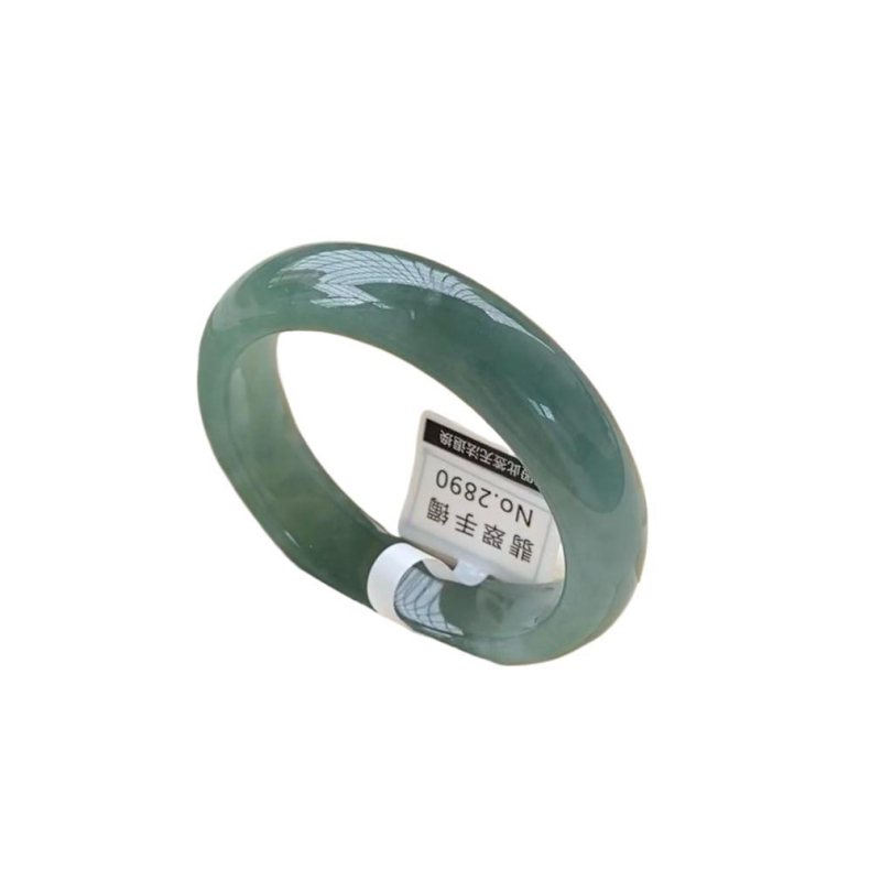 Narukvica od nefrita Ice-Type, Grade-6 Jade, Ručno izrađena, Plutajući cvjetni uzorak, Unisex