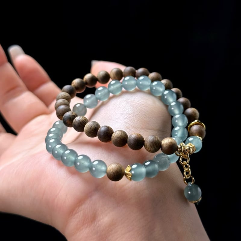 Náramok z korálikov agarwood v čínskom štýle pre ženy