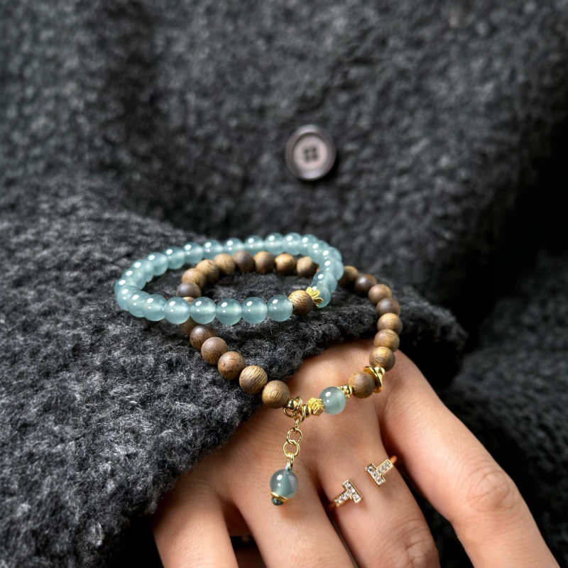 Náramok z korálikov agarwood v čínskom štýle pre ženy