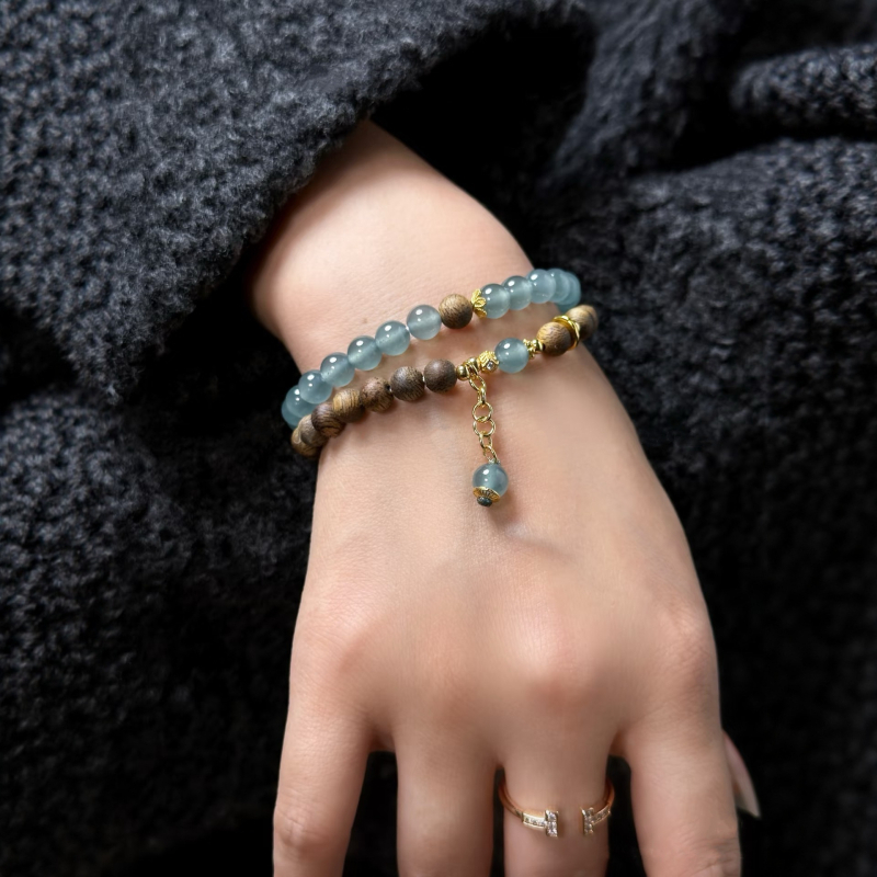 Náramok z korálikov agarwood v čínskom štýle pre ženy