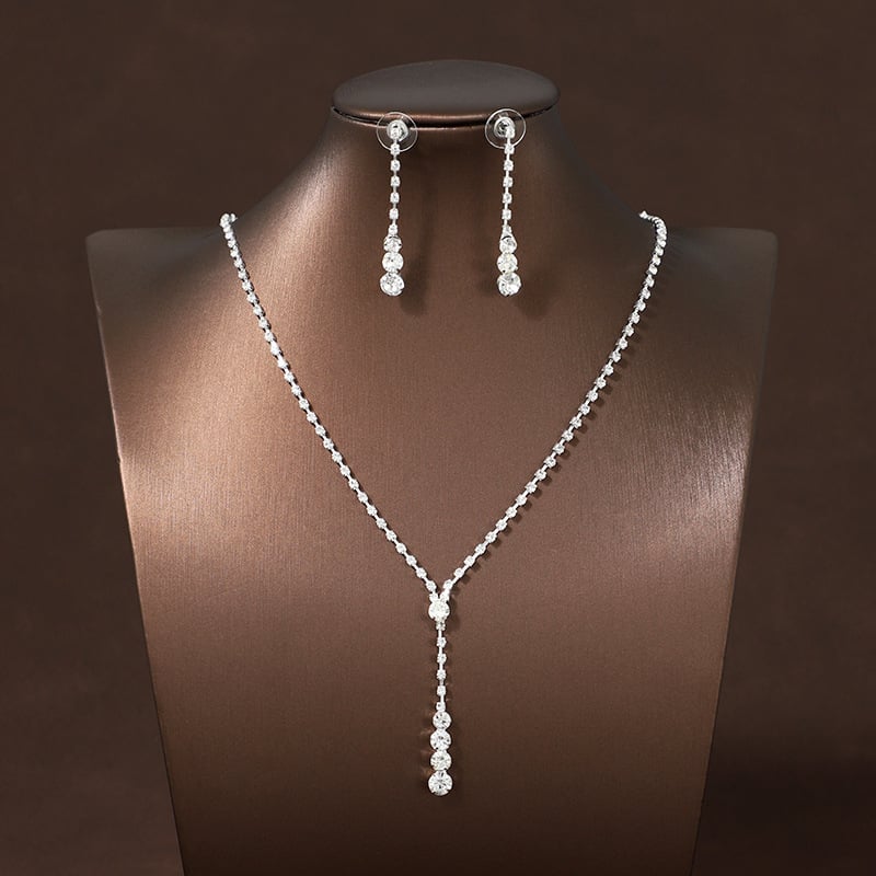 Set náhrdelníka a náušníc: luxusný lesk, zliatina, retiazka tkaná, prívesok Plexiglass, technika tkania, štýl Old Money