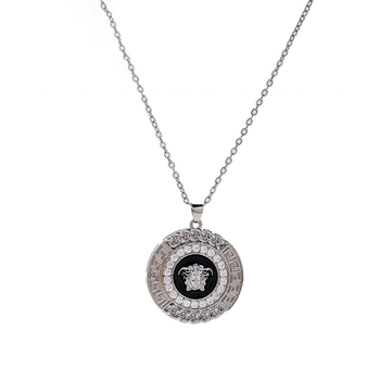 Set bijuterii Medusa Portrait – zircon, 4 piese: cercei, colier și accesorii pentru mână, lanț în formă de O, placare electro, aliaj de zinc, pentru femei