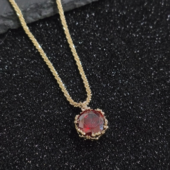 18K aranyozott réz nyaklánc, geometriai függő kapcsos formával, kézzel készített lánccal, koreai divat stílus