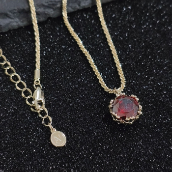 18K aranyozott réz nyaklánc, geometriai függő kapcsos formával, kézzel készített lánccal, koreai divat stílus