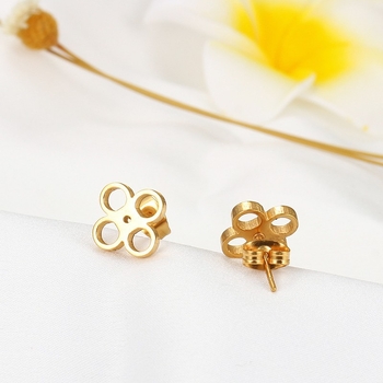 Két darabos készlet: nyaklánc és fülbevaló titánacélból, geometriai medál, elektroplakálás, Ins stílus