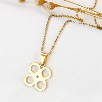 Két darabos készlet: nyaklánc és fülbevaló titánacélból, geometriai medál, elektroplakálás, Ins stílus