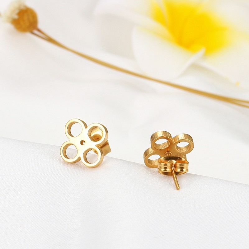 Két darabos készlet: nyaklánc és fülbevaló titánacélból, geometriai medál, elektroplakálás, Ins stílus