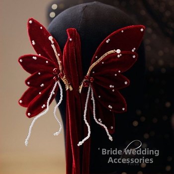 Комплект пеперудени щипки за коса за булки с топаз, есен 2022