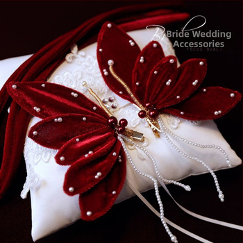 Комплект пеперудени щипки за коса за булки с топаз, есен 2022