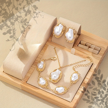 Set nakita s nepravilnom bisernom perlom – legura, elektroplating, O-vezica, elegantan stil