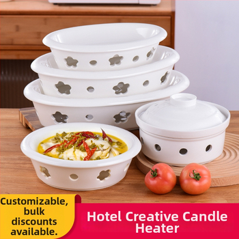 Ovalus keraminis garavimo padėklas maistui šildyti (keramika, ovalus formos, mikrobangų krosnelė atspari, paprastas stilius, pritaikomas)