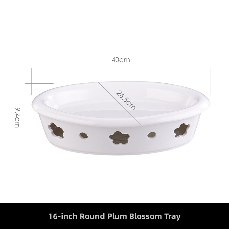 Ovalus keraminis garavimo padėklas maistui šildyti (keramika, ovalus formos, mikrobangų krosnelė atspari, paprastas stilius, pritaikomas)