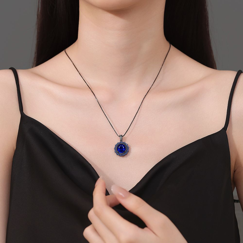 Bakreni ogrlica s elektropliranjem, kutijasti lanac, geometrijski stil, Heart Ornament