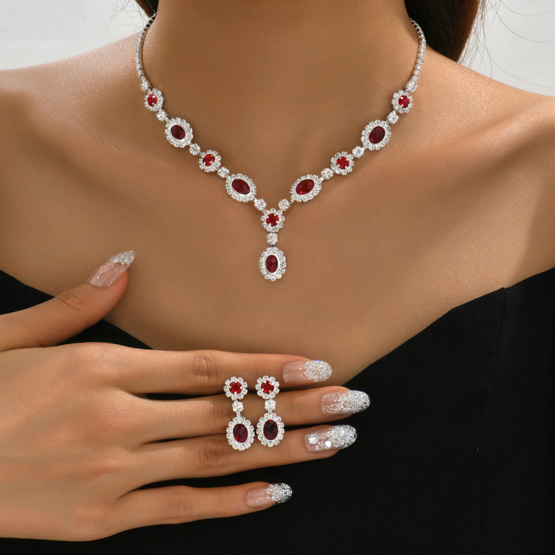 Set ogrlice i naušnica s rhinestones, bambus lanac, elektroplatiranje, uzorak: zvijezde, sunce i mjesec, svemir